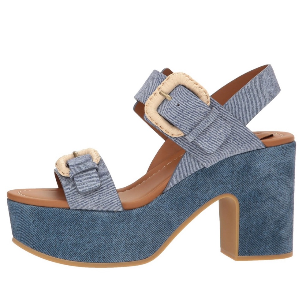 See By Chloe Blue Denim Platform Sandals - Picture 2 of 15